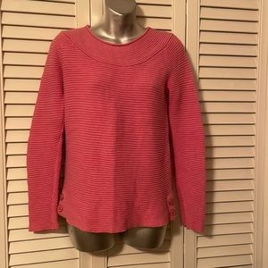 Talbots pink sweater with button detail